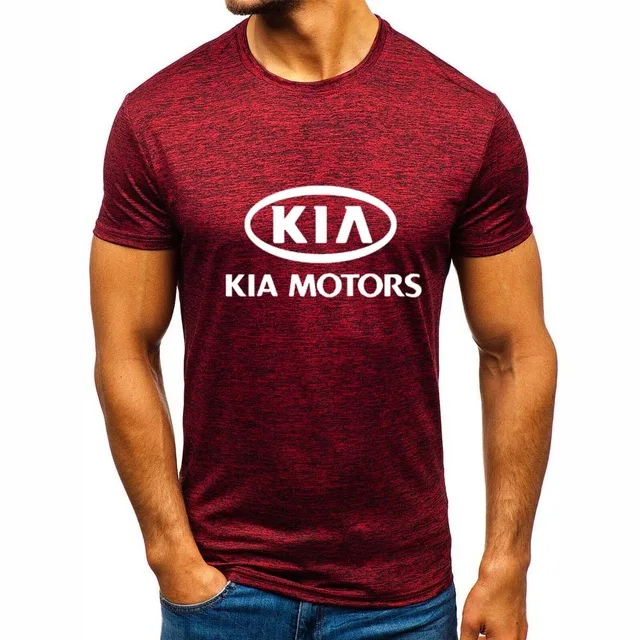 Мужская хлопковая футболка с коротким рукавом облегающая Повседневная круглым