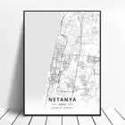 Полотняные плакаты исеаэль с изображением зарубежья, палава, Тель-Авива, Хайфа, Тиберии