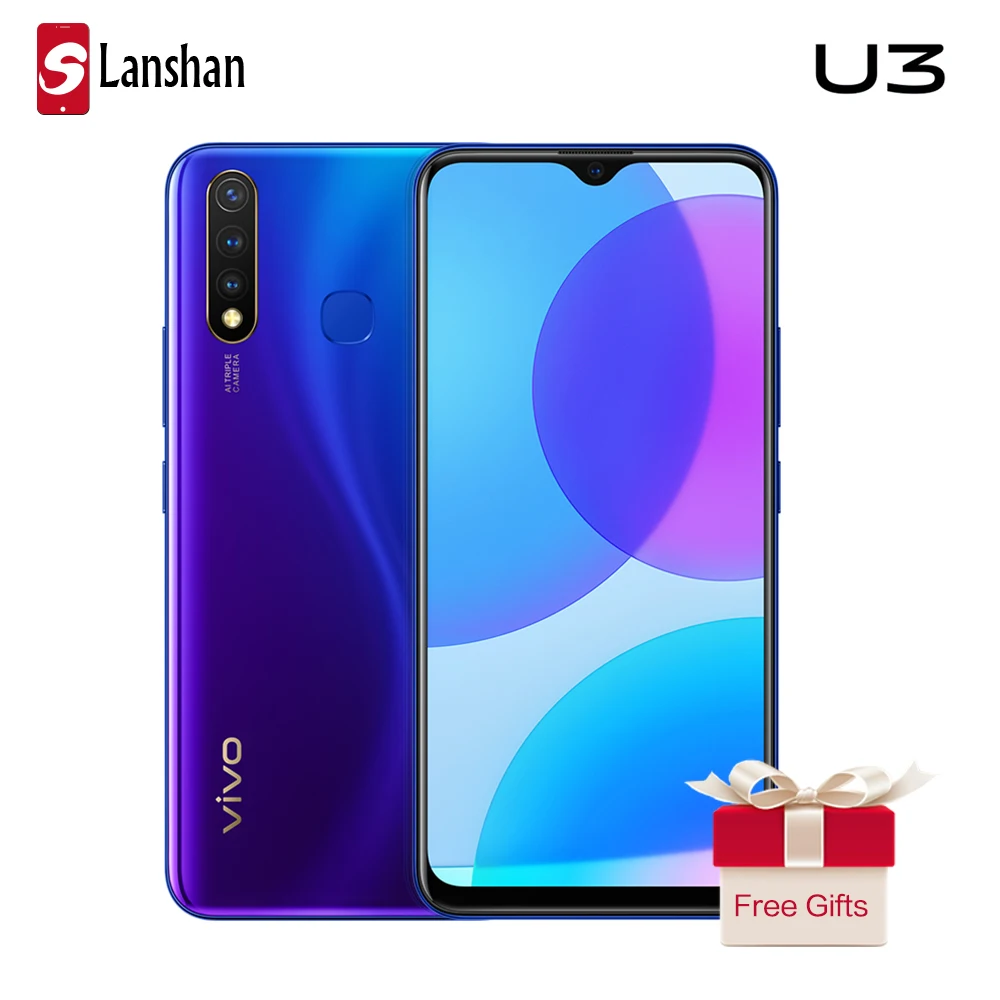 В наличии vivo U3 Snapdragon 675 смартфон 6 53 дюйма 5000 мАч большой аккумулятор 4 Гб 64 Тройная