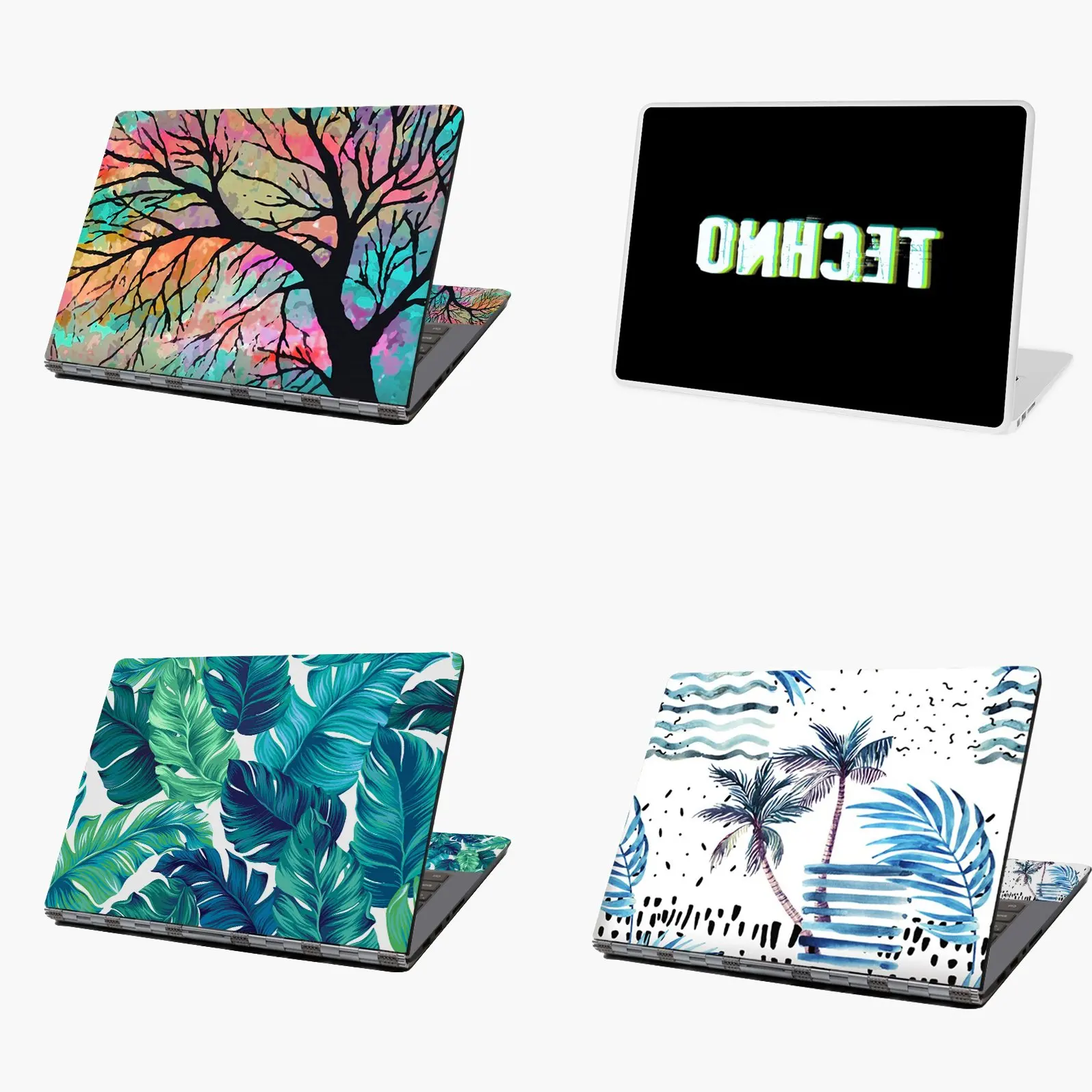 Блестящий техно зеленый и синий стикер для ноутбука Кожа MacBook HP Acer Dell ASUS