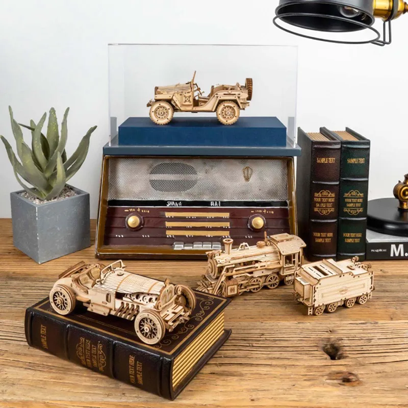 

Classic 3D Model Children Adult DIY American Heavy Wooden Truck Large Difficult Assembling Toy Decompression Toy