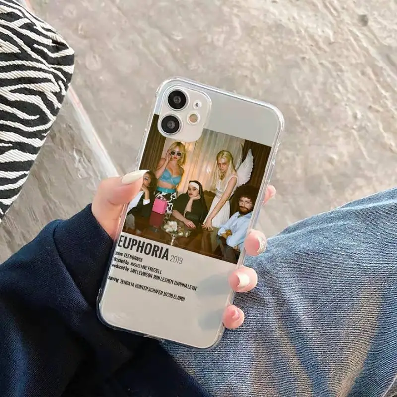 

American TV Series Euphoria Phone Case Transparent soft For iphone 5 5s 5c se 6 6s 7 8 11 12 plus mini x xs xr pro max