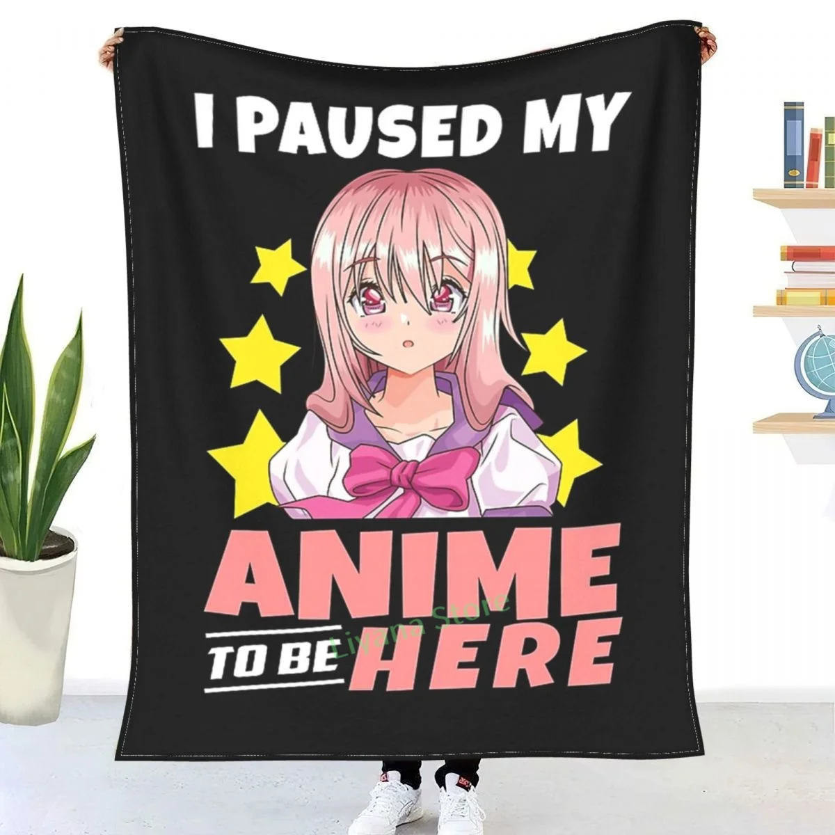 

I Paused My Anime To Be Here Funny anime merch for girl Teen Throw Blanket 3D printed sofa bedroom decorative blanket children