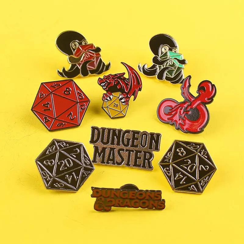 Значки на булавке для рюкзака одежды с изображением красного дракона