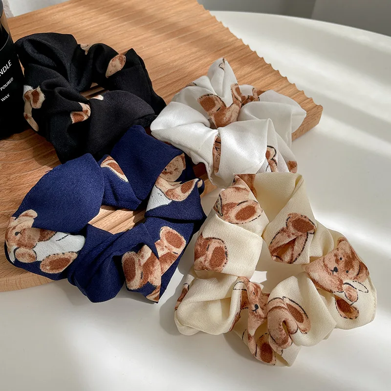 

cute accessories bear elastic hair bands rubber band ponytail holder summer ties for women scrunchie ozdoby do wlosow accessori