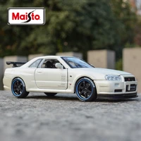 maisto 124 nissan skyline gt r r34 static die cast vehicles collectible model sports car toys