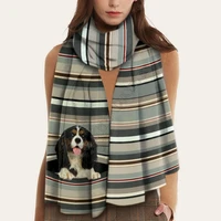 keep you warm cavalier king charles spaniel 3d printed imitation cashmere scarf autumn and winter thickening warm shawl scarf 02