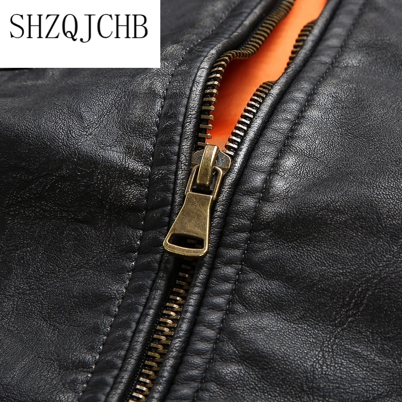 

jacket Leather men motorcycle multi pocket zipper leather coat pu faux suede jacket male jaqueta couro motor montu Size 4XL 5XL
