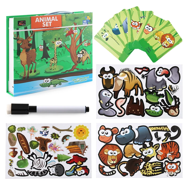 Магнитный автомобиль головоломка/животное доска для рисования Tangram игра