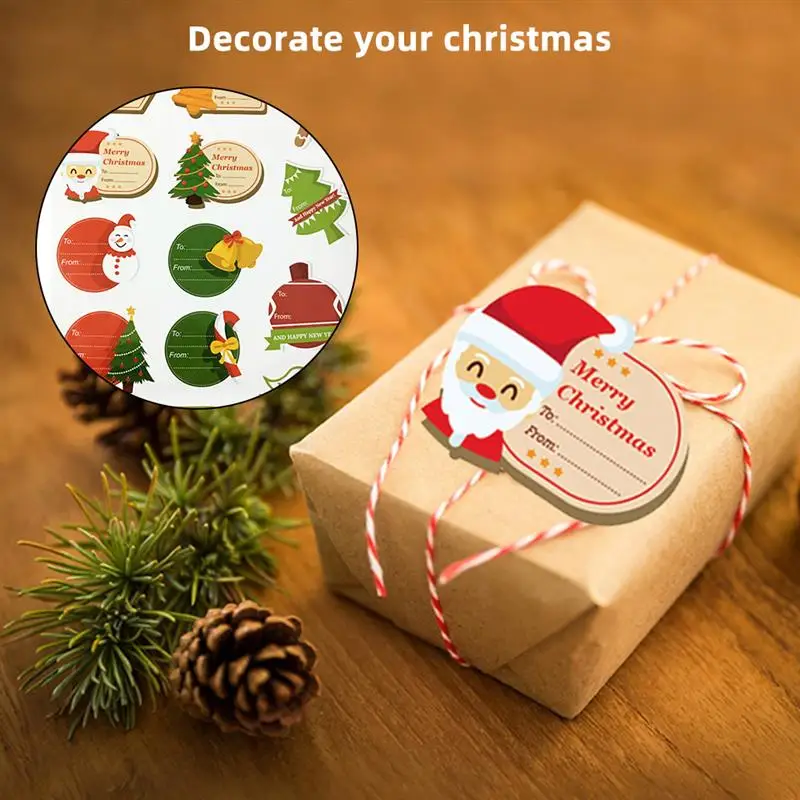 

Merry Christmas Sticker Labels Santa Claus Snowman Sealing Stickers Baking DIY Gift Box Stickers Christmas Decoration