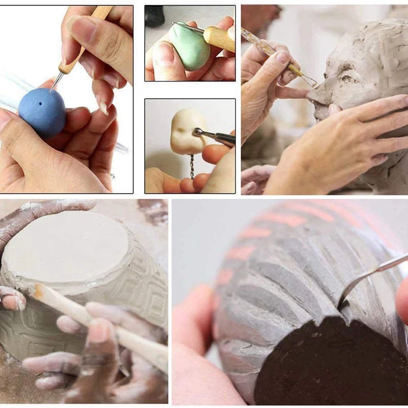 

Ceramic Clay Tools Set Polymer Clay Tools Pottery Tools Set Wooden Pottery Sculpting Clay Cleaning Tool Set tool sculpture