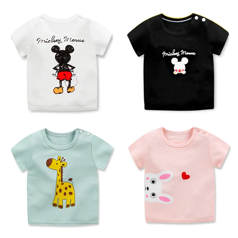 

Футболка с коротким рукавом для мальчиков и девочек, хлопковая рубашка с рукавом до локтя, однотонная белая, на лето