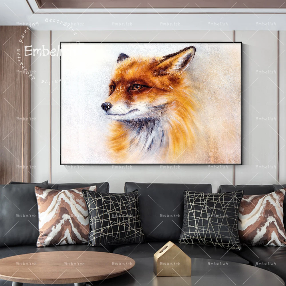 

Embelish 1 Pieces Watercolor Wild Animal Fox Modern Home Decor Pictures For Living Room HD Canvas Paintings Wall Art Posters