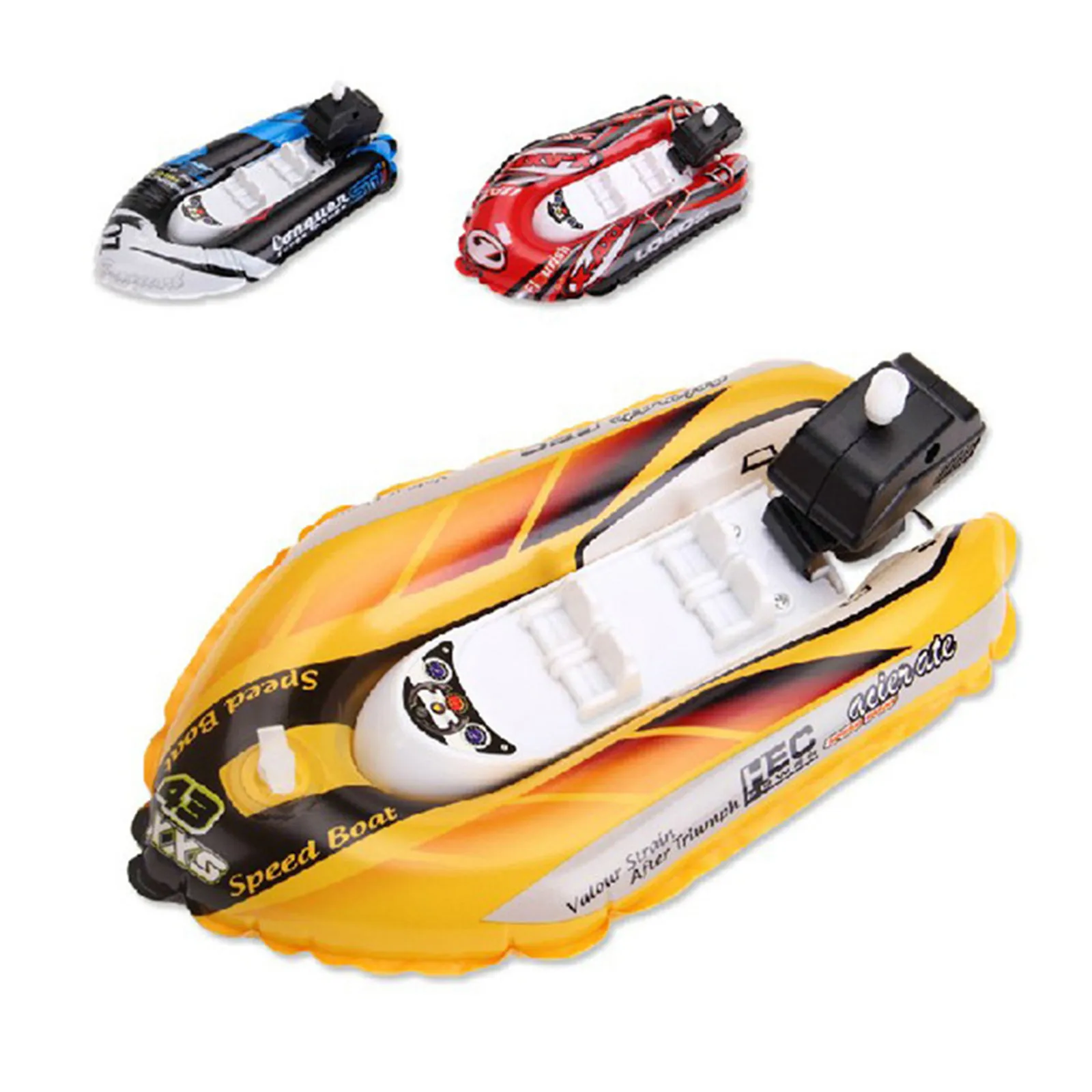 Kids Bath Toy Clockwork Wind Up Inflatable Boat Ship Play Water Bathroom Baby Outdoor Toys | Игрушки и хобби
