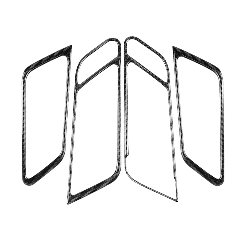 

4 Pieces Carbon Fiber Door Handle Bowl Panel Frame Cover Trim Decal Stickers for Macan Car Accessories