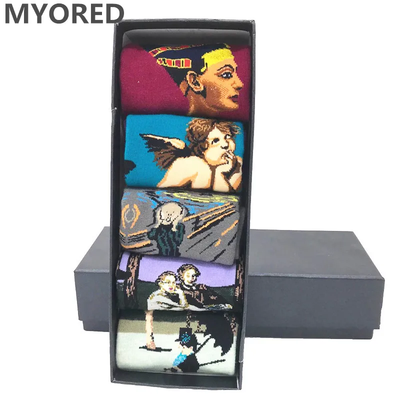 Красочные забавные мужские носки MYORED 5 цветов с рисунком новинка свадебный