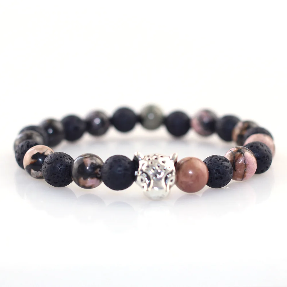 Браслет для йоги мужской модный браслет из натурального вулканического камня с