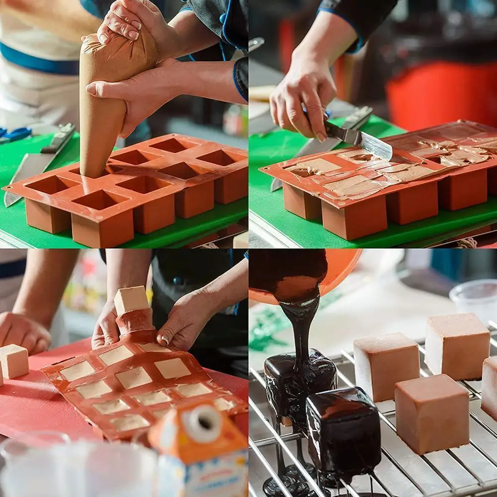 

15 Grid Silicone Square Cake Mold Baking Square Ice Making Mold Kitchen Cream Dessert Tool Chocolate Necessity O1K0