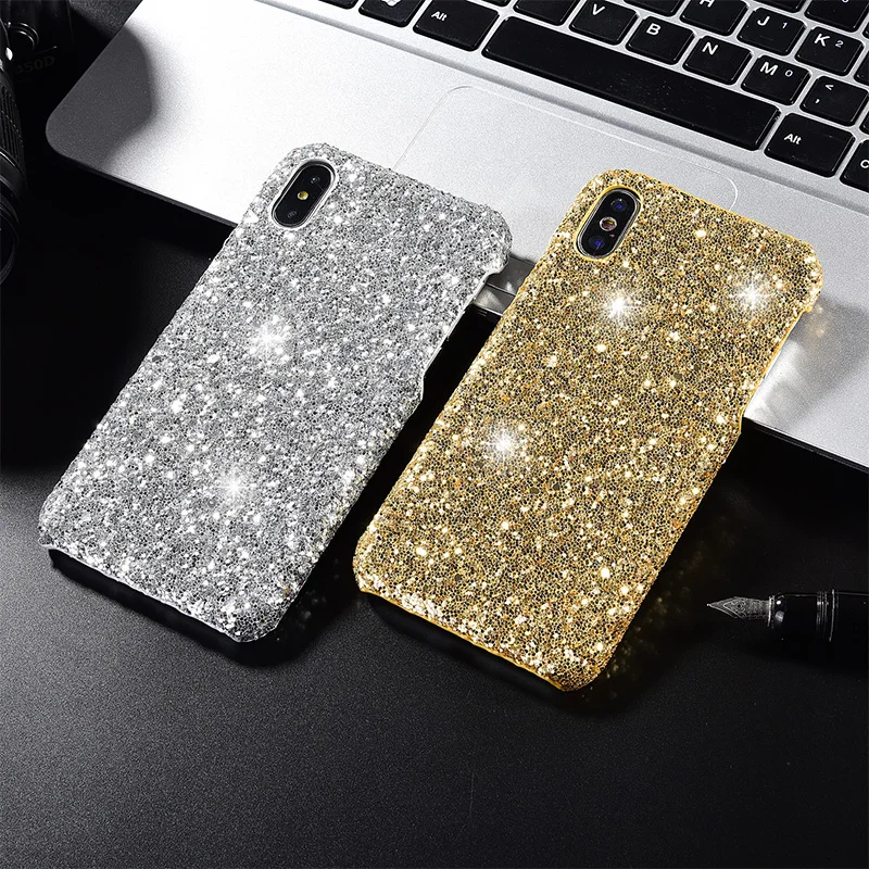 Роскошный блестящий чехол для телефона iPhone X XS Max XR Тонкий силиконовый с рисунком 7