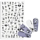 3D слайдер для ногтей, буквы, снежинки, абстрактный дизайн лица, водяной знак, наклейки, самоклеящиеся Типсы для маникюра, дизайн ногтей декоративные наклейки