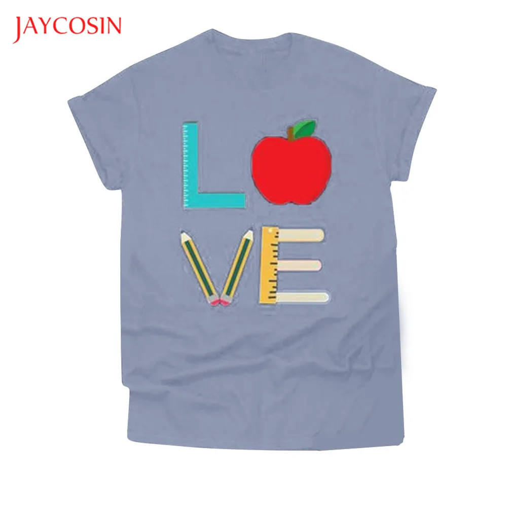 Jaycosin Love Apple футболки для женщин День Святого Валентина хлопковые повседневные