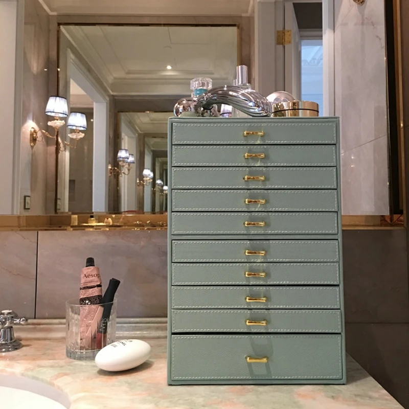 Кожаная Многоуровневая шкатулка для ювелирных изделий коробка хранения цепочек