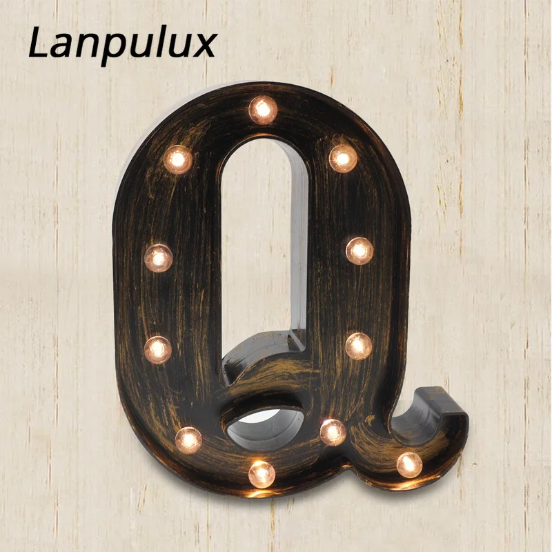 Lanpulux 3D Алфавит буквы светодиодный ночник в ретро стиле бар кофе декор Освещение светильники настенные подвесные буквы лампы