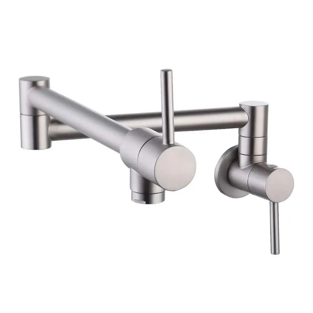 

Складной смеситель для кухни с креплением на стену, латунный кран 1/2 дюйма NPT с двумя ручками для холодной воды, прочный и прочный, из матовог...