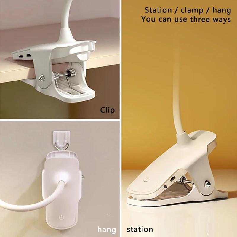 

Clip LED Table Lamp Led Desk Lamp Touch Clip Study Lamp Magnifier Gooseneck Desktop Usb Table Light Rechargeable 4000mAh Battery