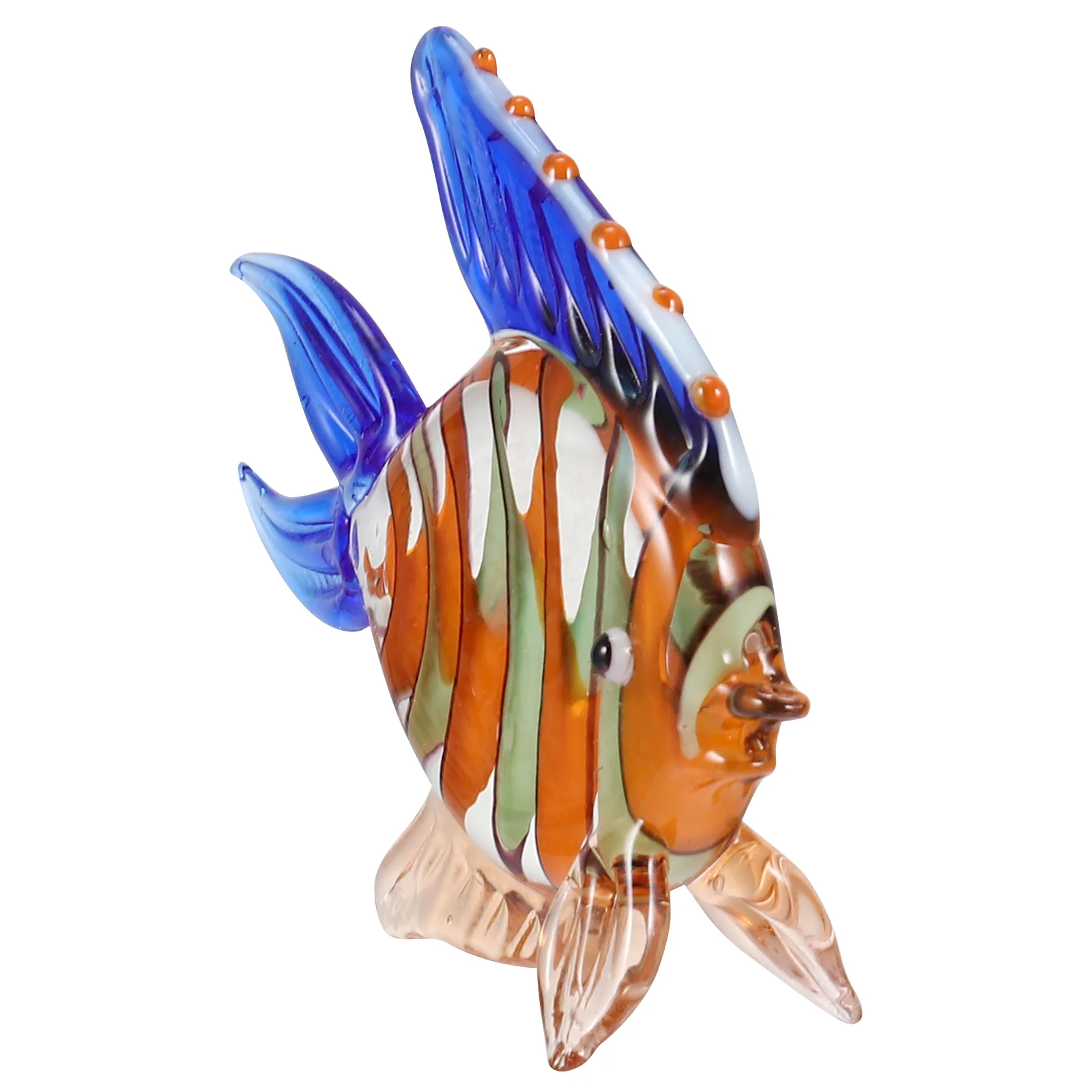 

1pc Stained Glass Handicraft Ornament Creative Fish Figurine Desktop Ornament