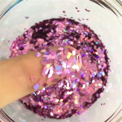 Laser light purple Ультра-тонкая прозрачная PET Блестки 3 мм Алмазный Лазерный блеск 3D блестка для ногтей Eo-Friendly свободные блестки украшения для ногтей 10 г - Цвет: Laser light purple