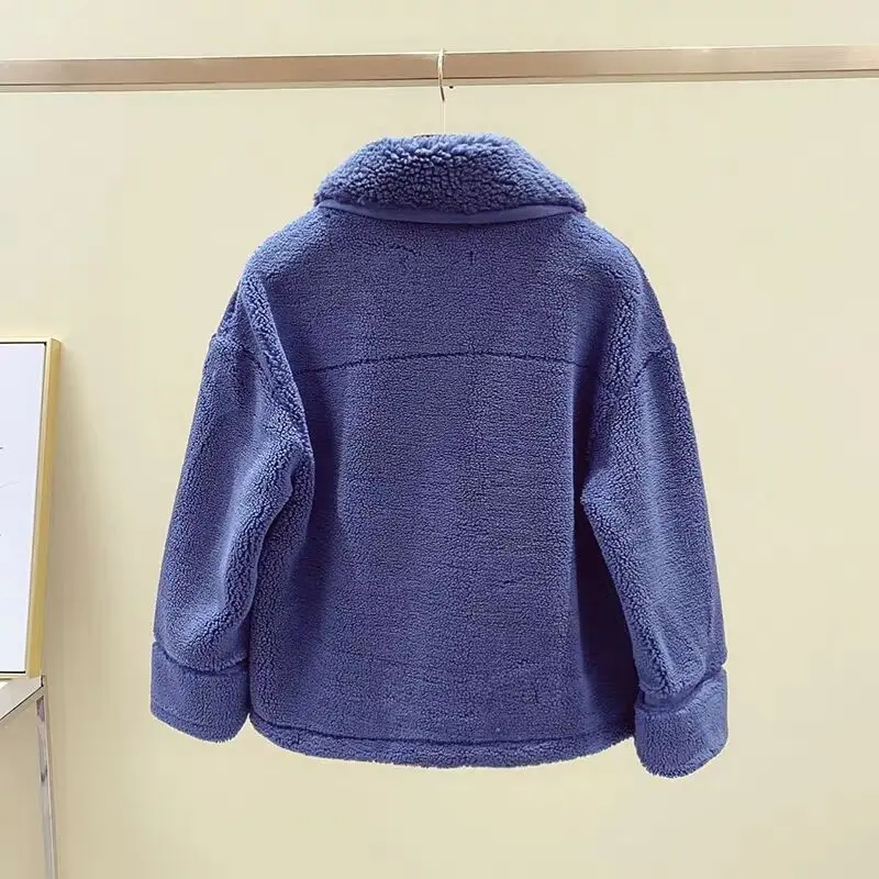 MUMUZI Women's Fur Coat Faux Sheepskin Fur Jackets Thick Warm Fake Fleece Parkas Ladies Winter Thermal Outerwear Teddy Bear Coat