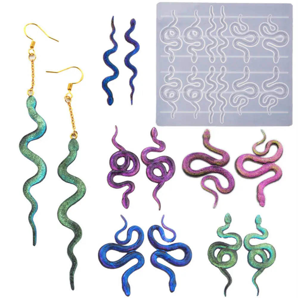 

Diy Snake Head Snake Earrings Silicone Crystal Epoxy Resin Mold Keychain Pendant Mirror Crafts Tool Jewelry Accessories