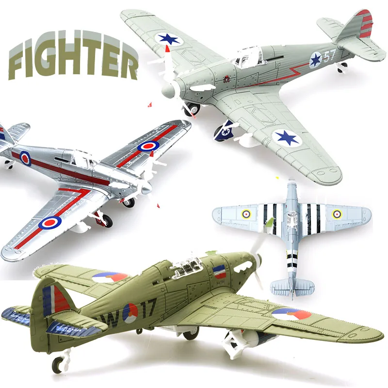 

1Pcs 1/48 Assemble Simulation Fighter Model Toys Building Tool Sets Aircraft Diecast War-II Hurricane Fighter