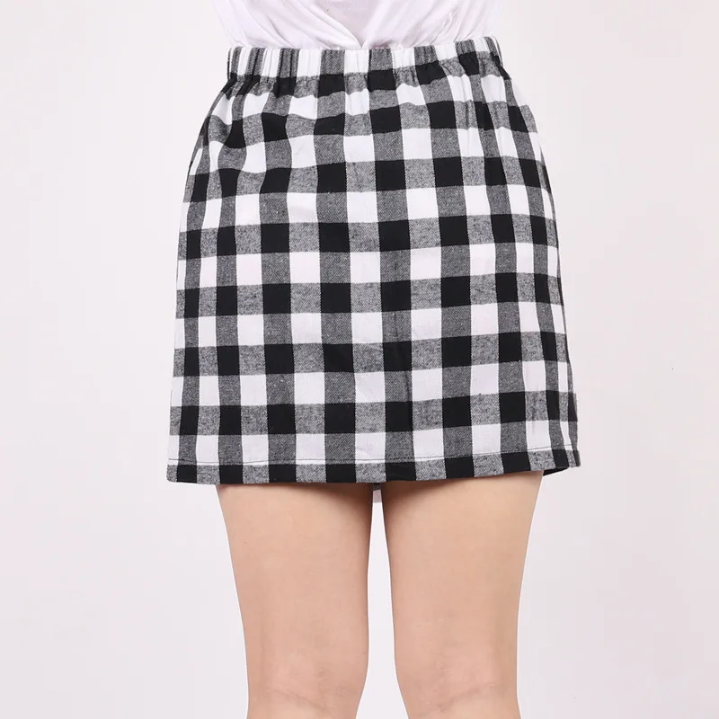 Клетчатые юбки с оборками для девочек Сезон осень весна Детские клетчатые на