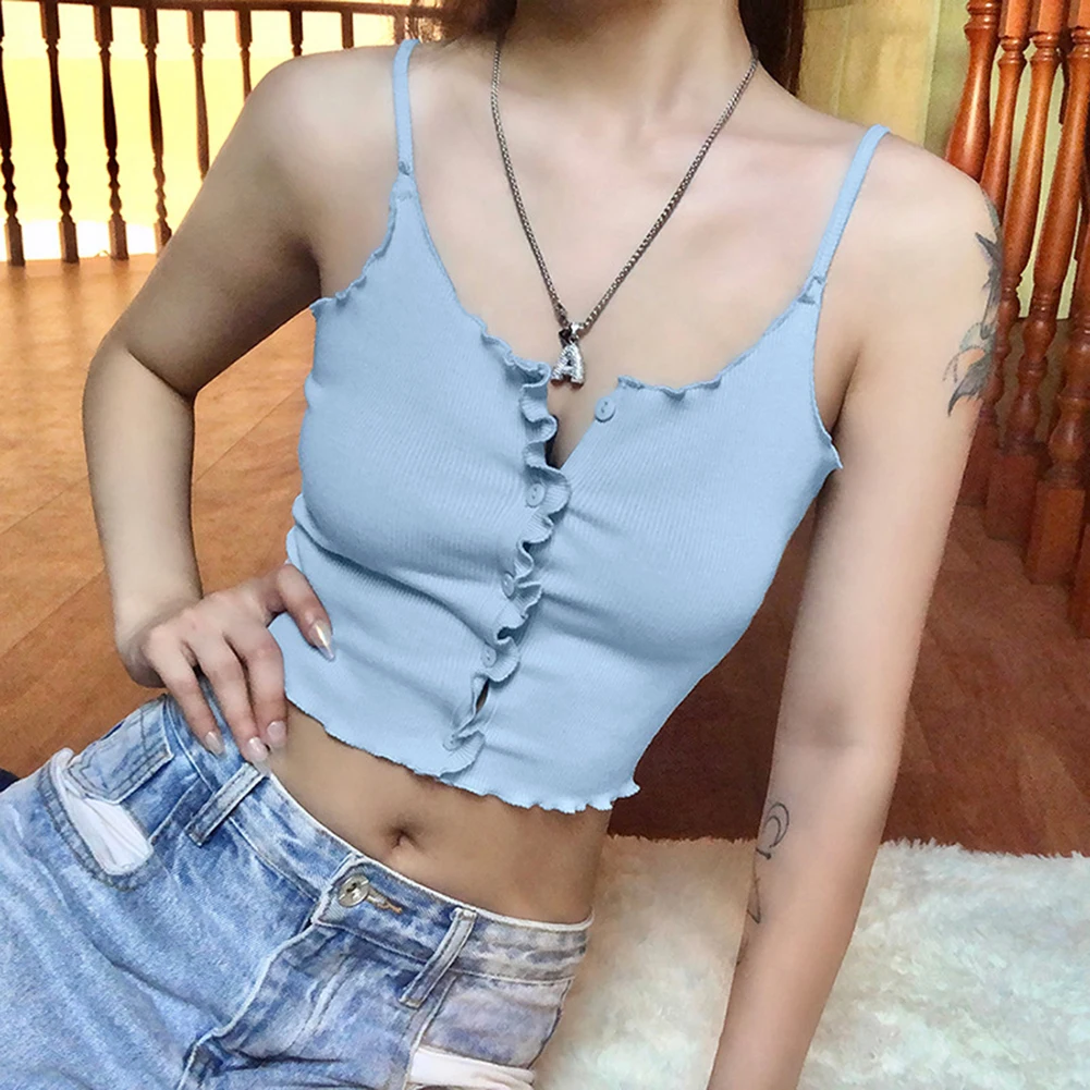 E-girl/элегантный укороченный топ с кружевом для девочек Y2K женский без рукавов на