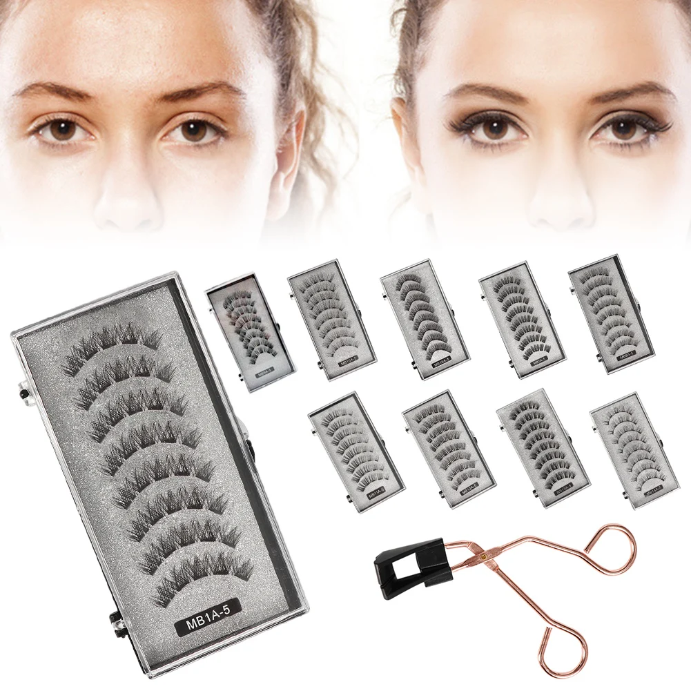

Magnetic Eyelashes Natural Look Strong Hold Fake Eyelash with a Tweezers Easy to Wear Reusable Eyelashes Faux Cils Magnetiques