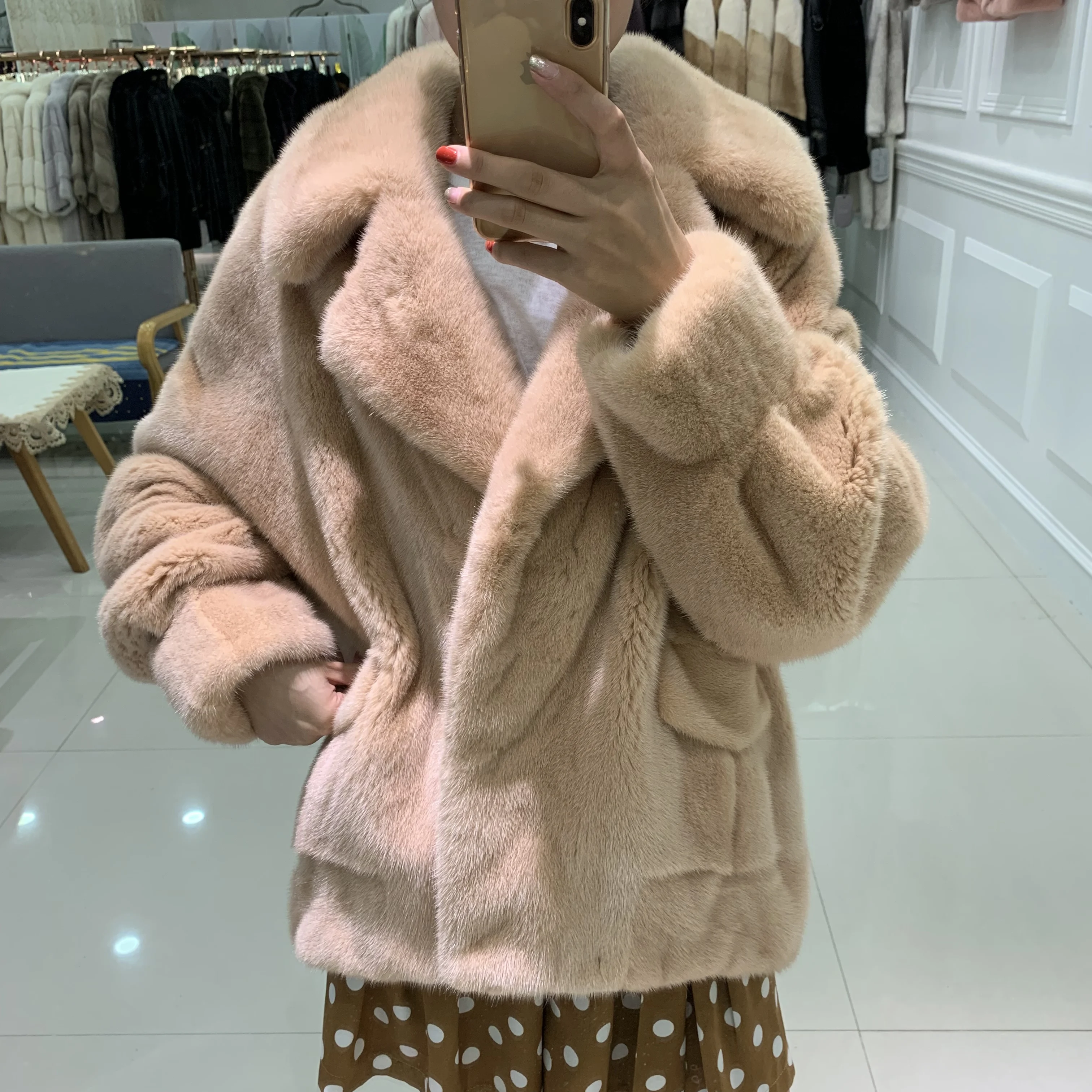 SQXR мех из натурального меха норки модная женская кофта шуба Горячая популярная |