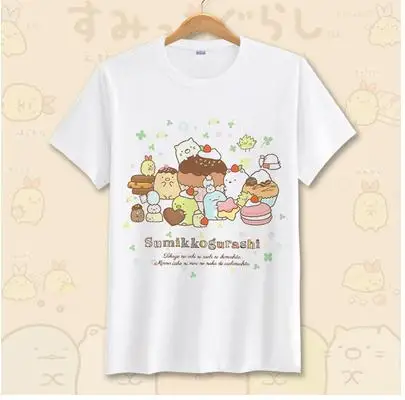 Sumikko gurashi футболка ID детские футболки Повседневная футболка с коротким рукавом мультяшная футболка для девочек подарок на день рождения женская футболка