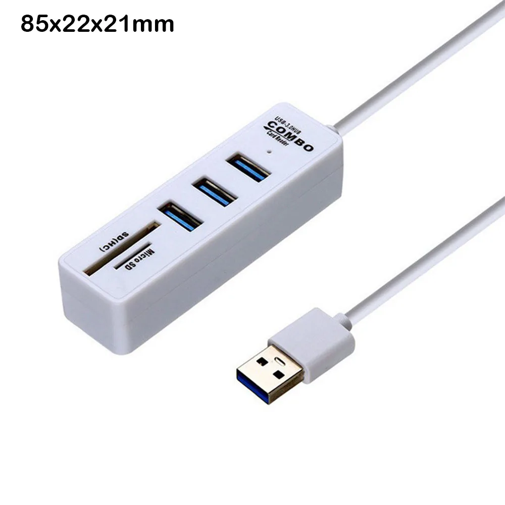 USB 3.0 White 3 usb-хаб 3,0 мульти высокоскоростной разветвитель 5 Гбит/с TF sd-карта для ПК планшет ноутбук аксессуары для компьютера 1 шт - Цвет: USB 3.0 White