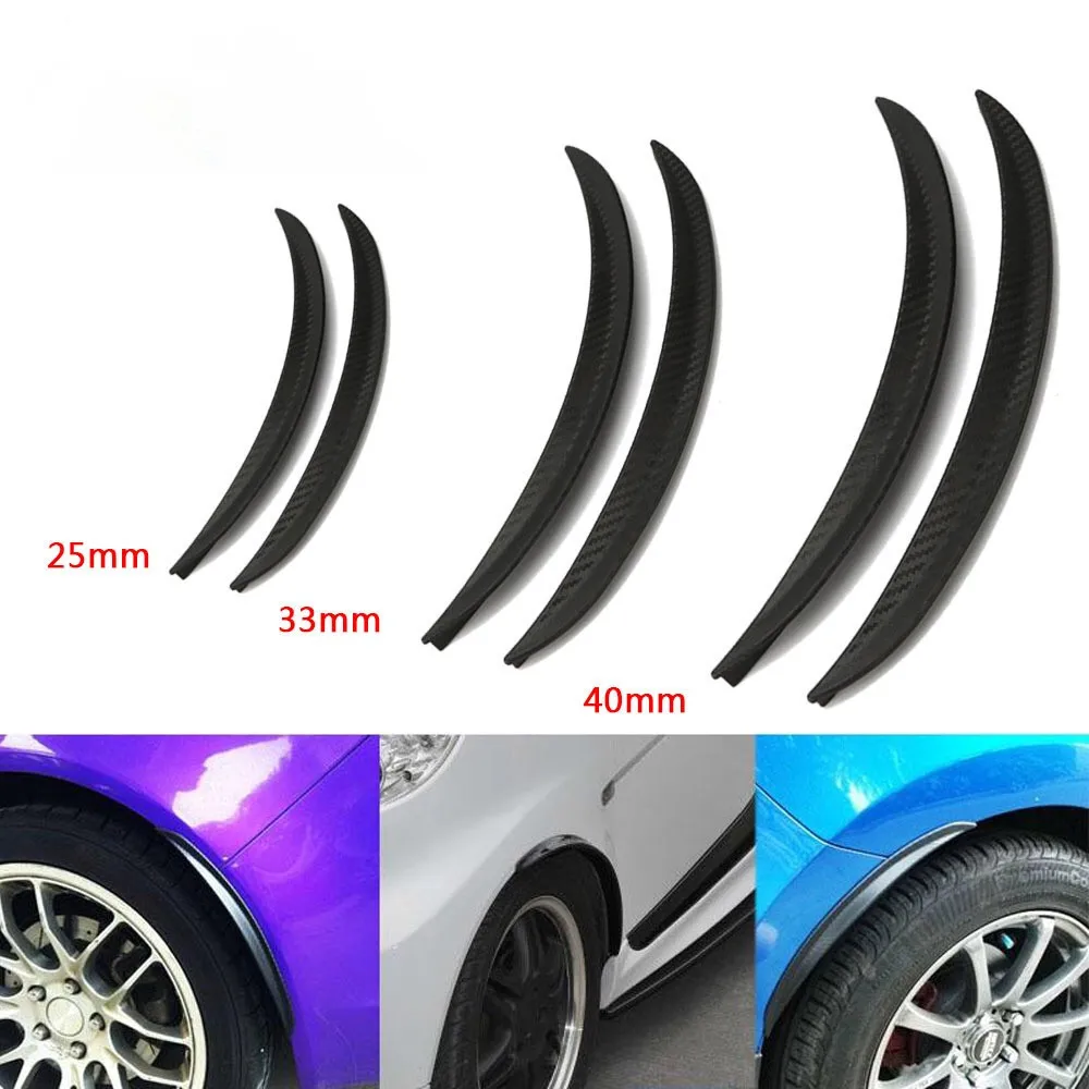 

2Pcs Carbon Fibre Fender Flare Wheel Eyebrow Rubber Arch Car Tires Moulding Lip Trim Protector Strip 25cm 33cm 40cm 72cm
