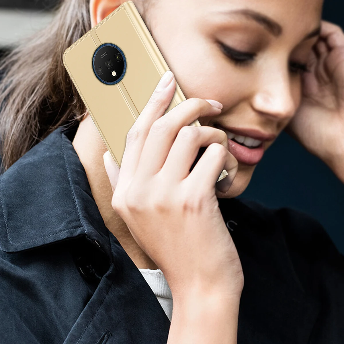 Чехол для Oneplus 7 T кожаный ударопрочный кошелек с отделением кредитных карт и