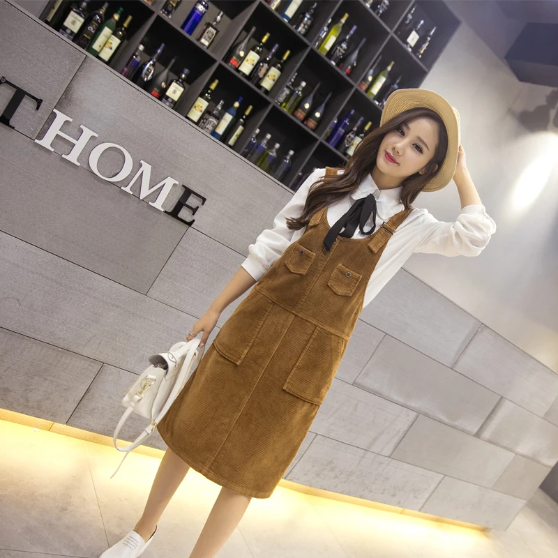 2018 Новинка весна осень повседневное винтажное женское платье одноцветное на