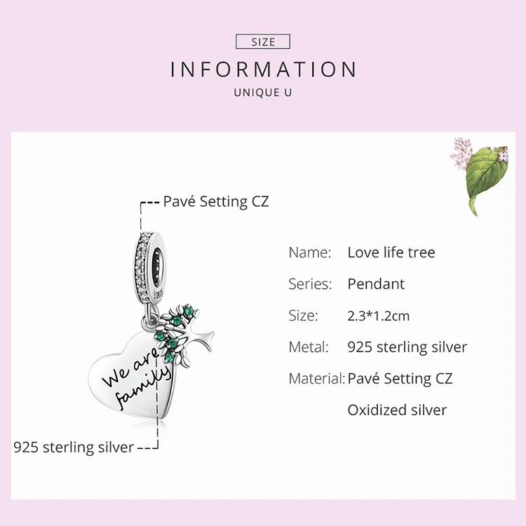 Бусины-подвески женские из серебра 925 пробы в виде дерева | Украшения и аксессуары