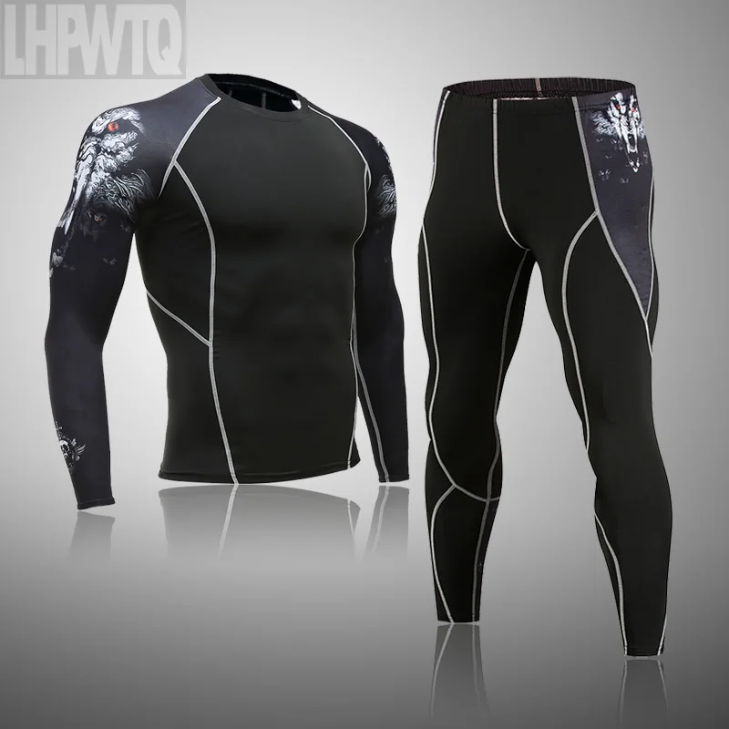

Winter Men's Thermal Underwear For Men Thermo Clothes Long Johns Set Tights Sports Male Gym Compression Underwear Quick Dry