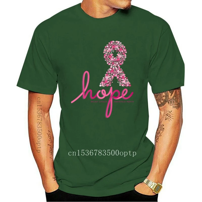 

New Men's Breast Cancer Ribbon Hope Breast Cancer Awareness t shirt Designs cotton Euro Size S-3xl Letters Loose Humor summer sh