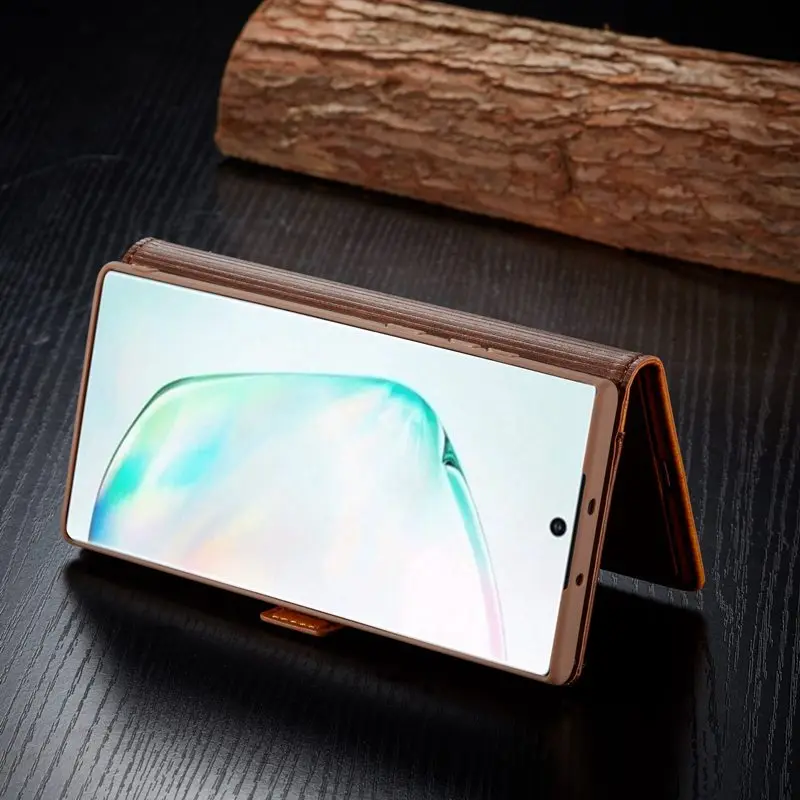 Кожаный чехол для Samsung Galaxy Note 10 Plus гибридный защитный магнитный Карманный
