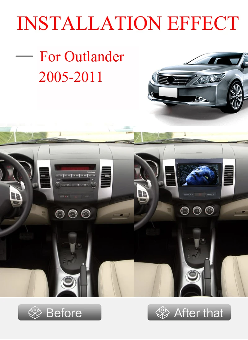 9 дюймов Android 9,1 2 Дин радио мультимедиа плеер gps навигации для Mitsubishi Outlander 2006 2007-2009 2010 2011 DVD WI-FI