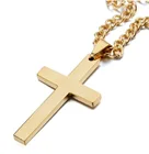 Цепочка с подвеской-крестом для мужчин и женщин, модное простое металлическое ожерелье в стиле христианства, аксессуары для бижутерии, доступна в трех цветах