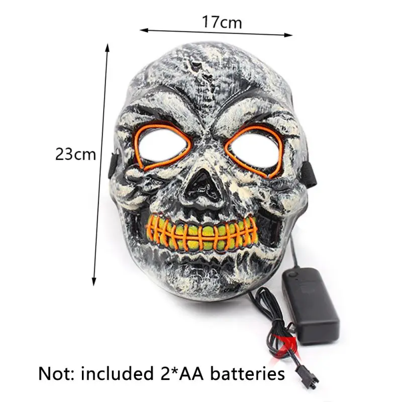 Светодиодная маска для Хэллоуина маскарадные маски неоновые флуоресцентные в